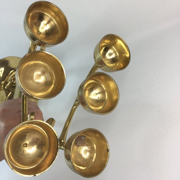 Vintage Brass Deer Candelabra Candle Holder 6 Votive Christmas Reindeer Decor - Picture 9 of 16